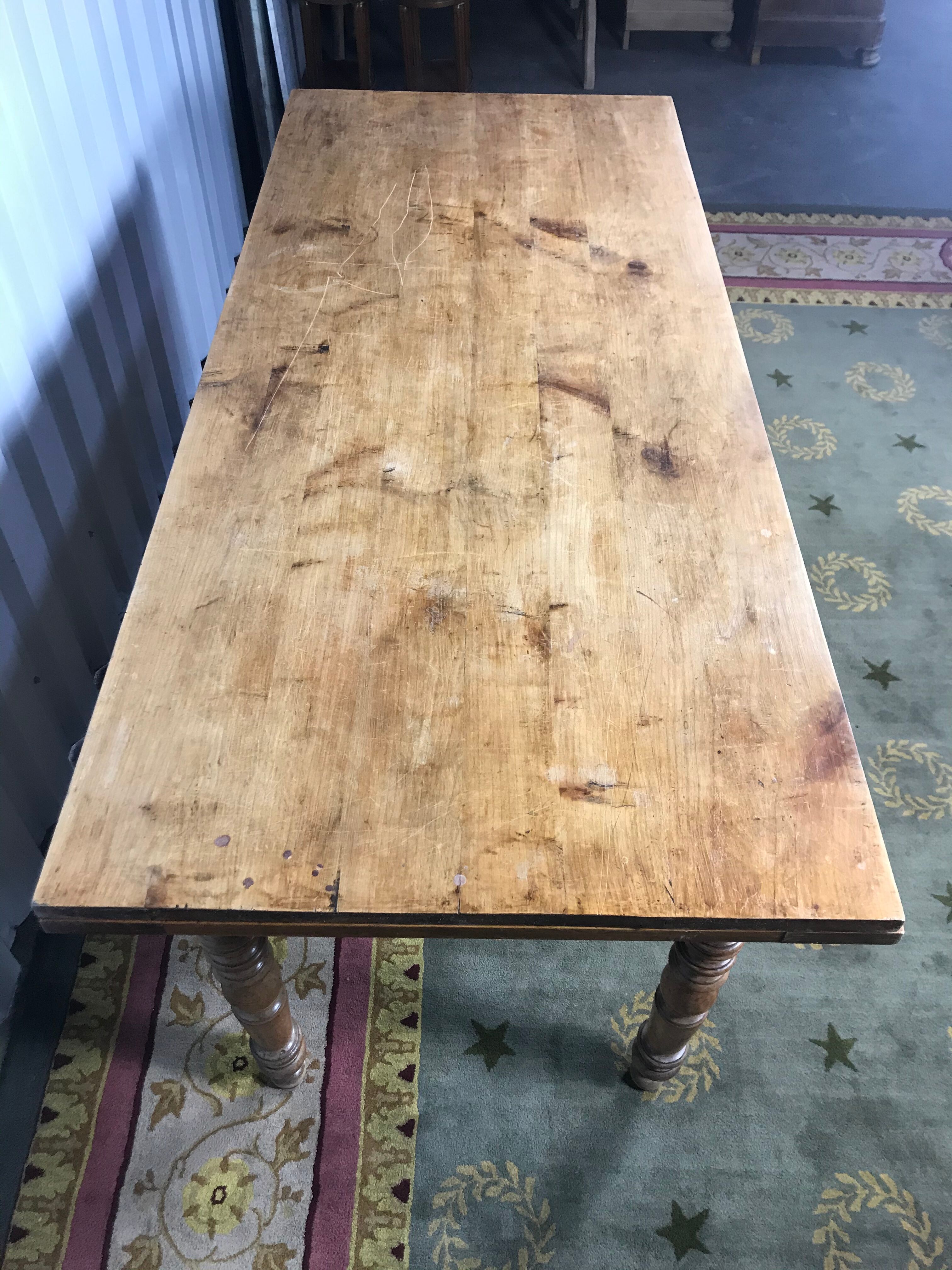 Farm table with built-in extensions 336 cm
