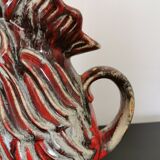 Pichet vase coq en céramique rouge