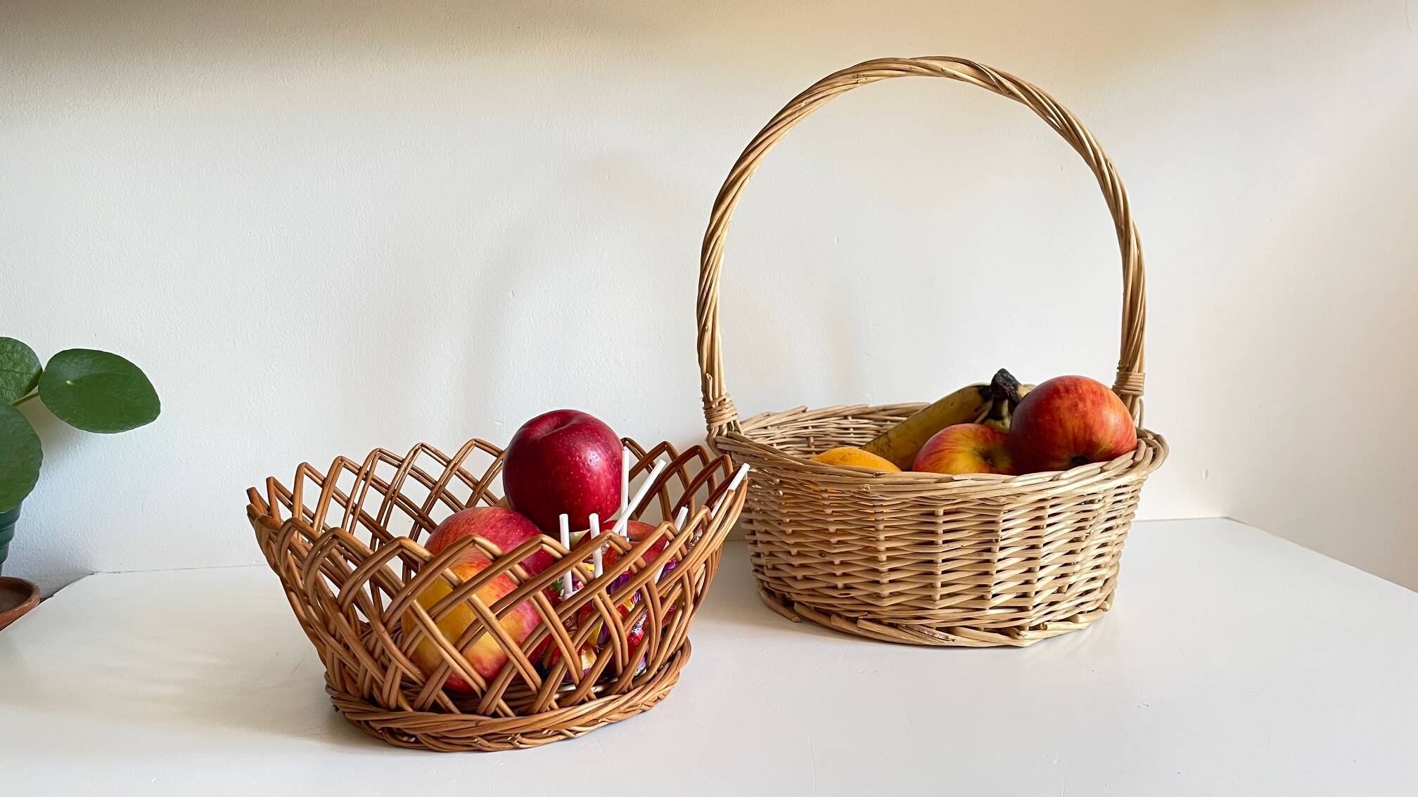 Vintage rattan baskets