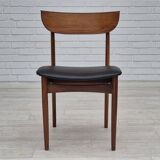 1960s, set of 5 Danish dining chairs, reupholstered, teak wood.