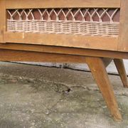 Chest of drawers with compass feet, 1 door and 6 drawers, 1960s