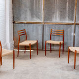 4x Niels O. Møller chair Model 78 in Teak