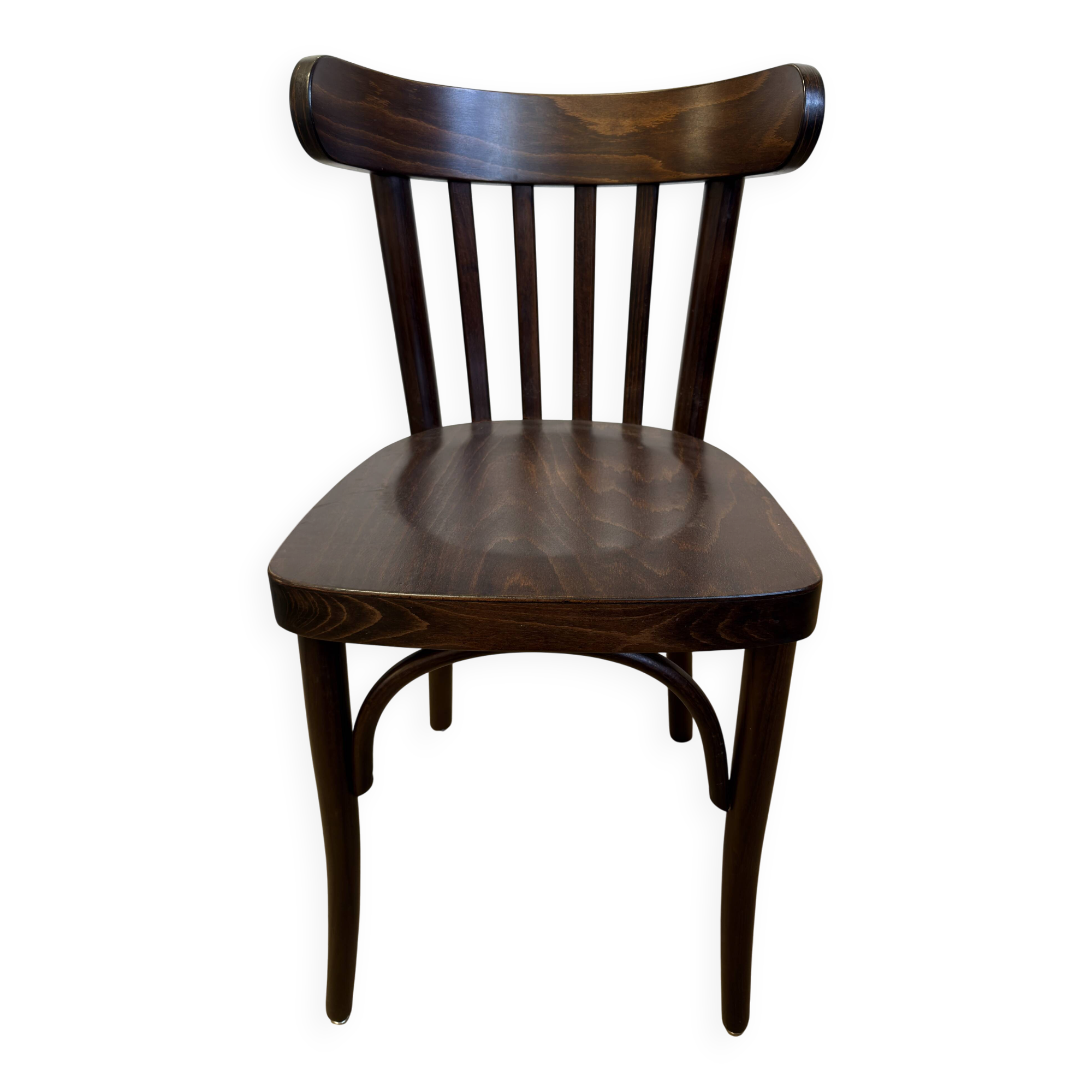 Curved wooden bistro chair – Baumann / Thonet style – 1950s-60s