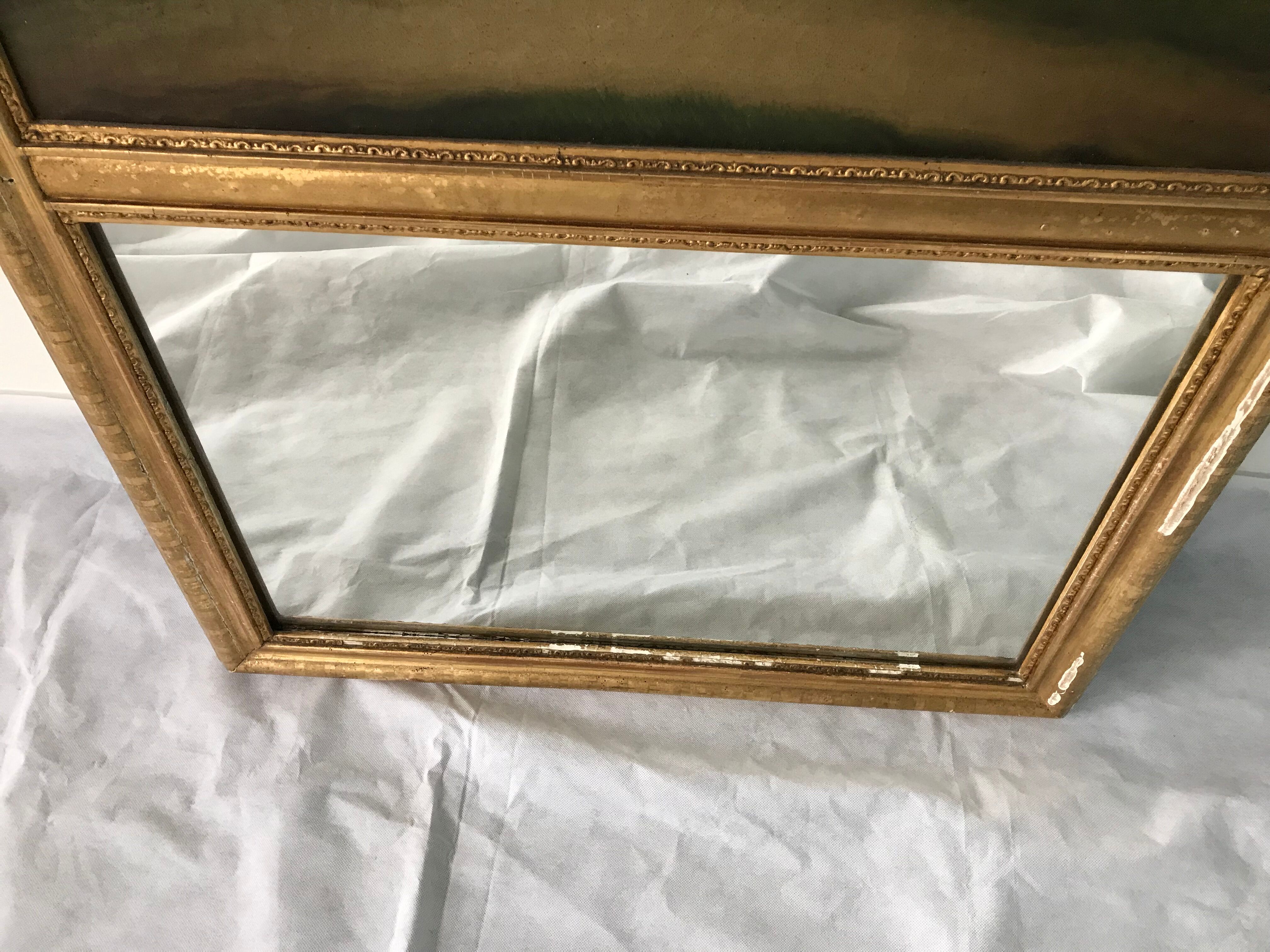 Miroir trumeau 19ème siècle jeu d'enfants  144 x 70 cm