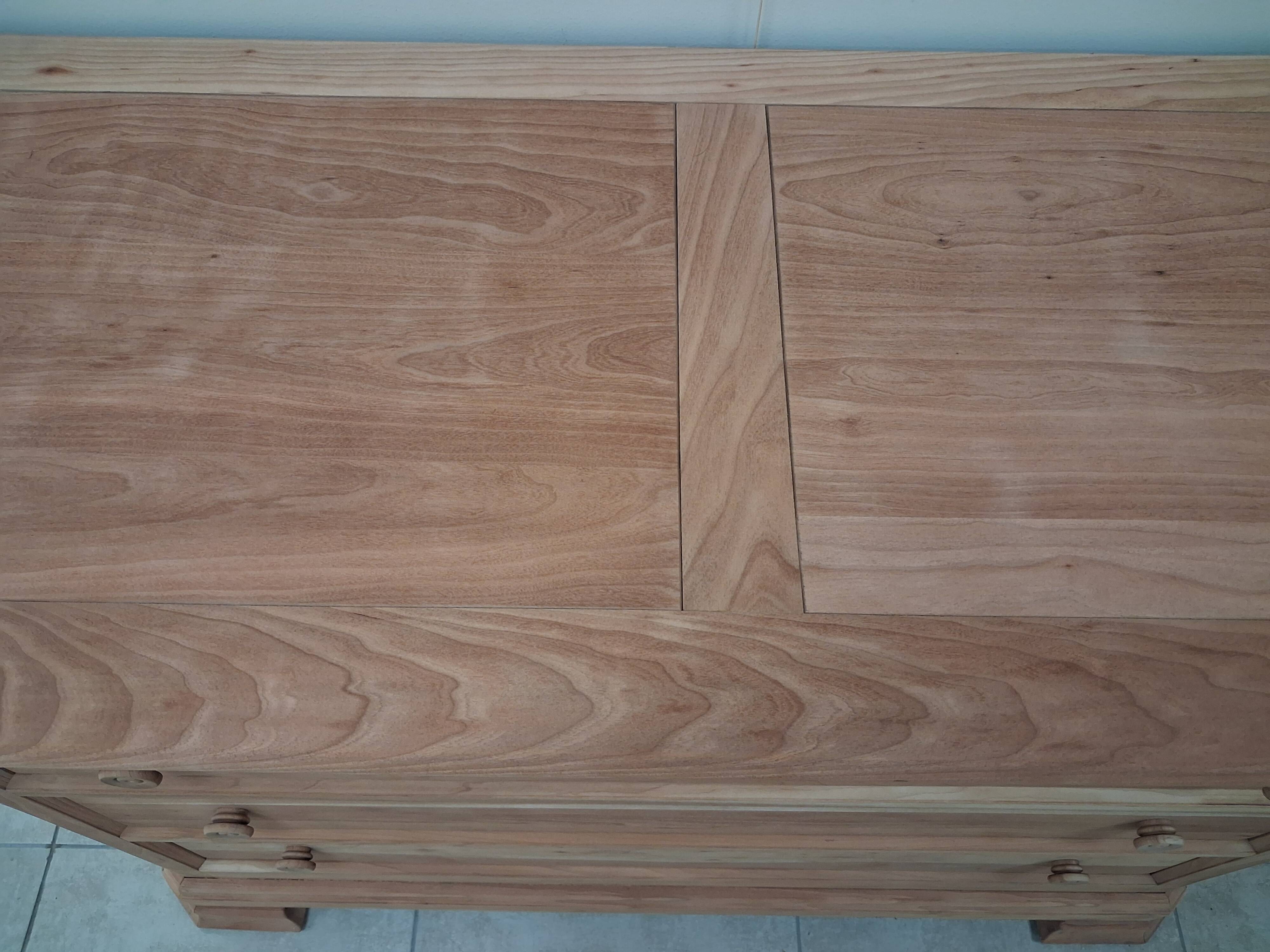 Three-drawer beech chest of drawers