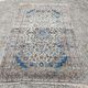 Vintage Persian Nain carpet, handwoven wool and silk from the 1940s.