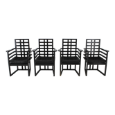 4 chaises Josef Hoffmann Armloffel fabriquées par Wittmann, Autriche
