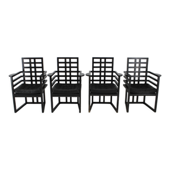 Set of Four Josef Hoffmann Armloffel Chairs Made By Wittmann,Austria