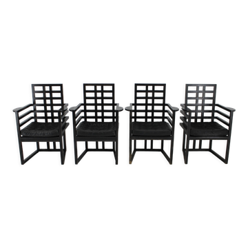 4 chaises Josef Hoffmann Armloffel fabriquées par Wittmann, Autriche