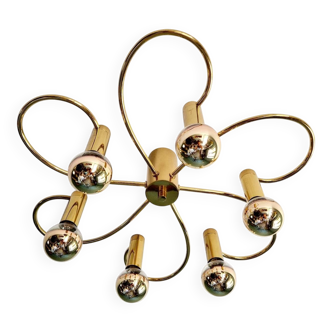 Design ceiling light in brass, Cosack Leuchten, 1970