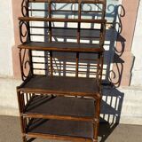 Shelf on volute wicker legs