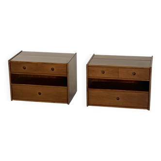Set of two Italian wooden bedside tables