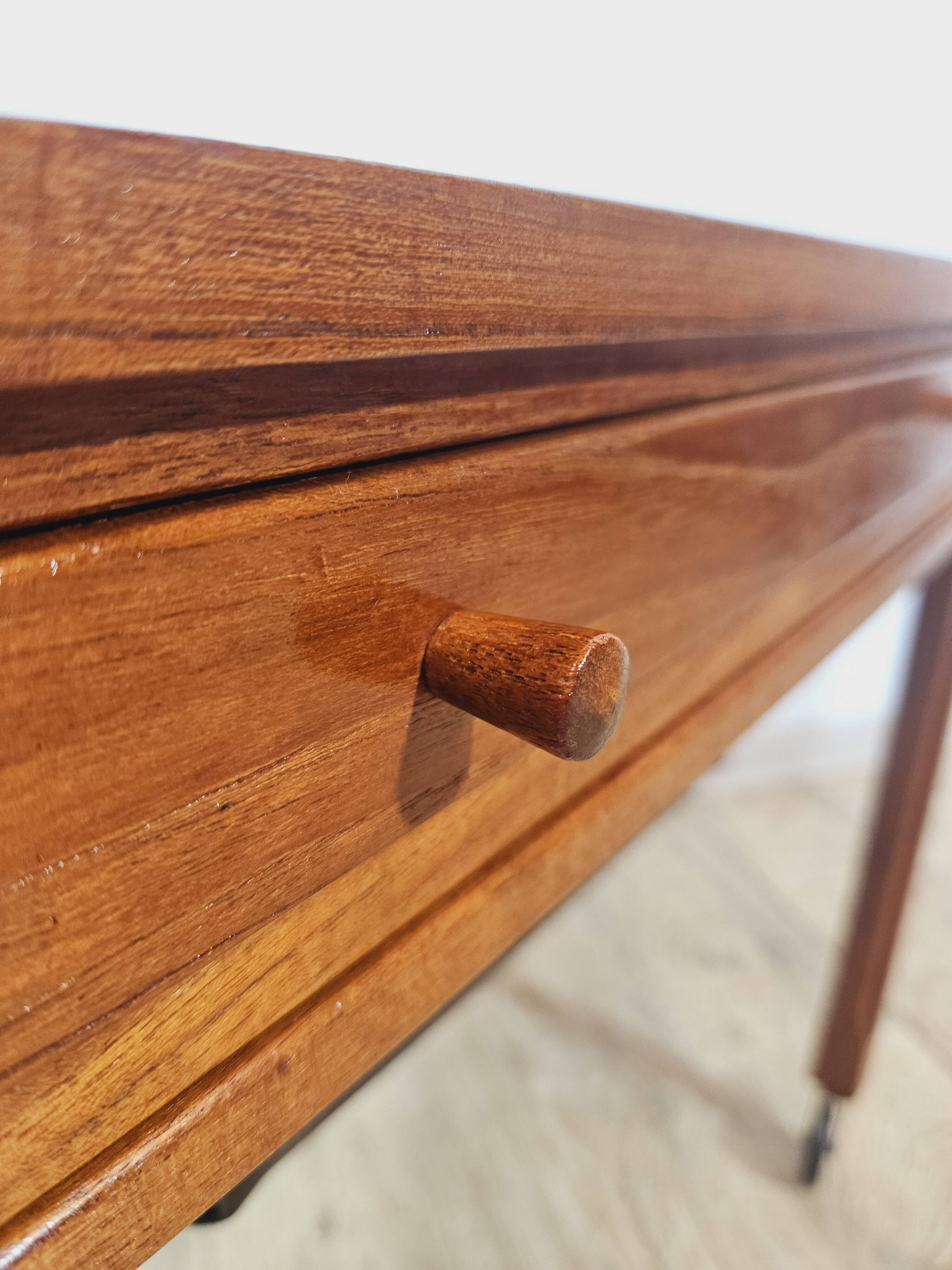 Sewing,Teak, Mid-Century Modern table, Denmark, 1950s/60s.