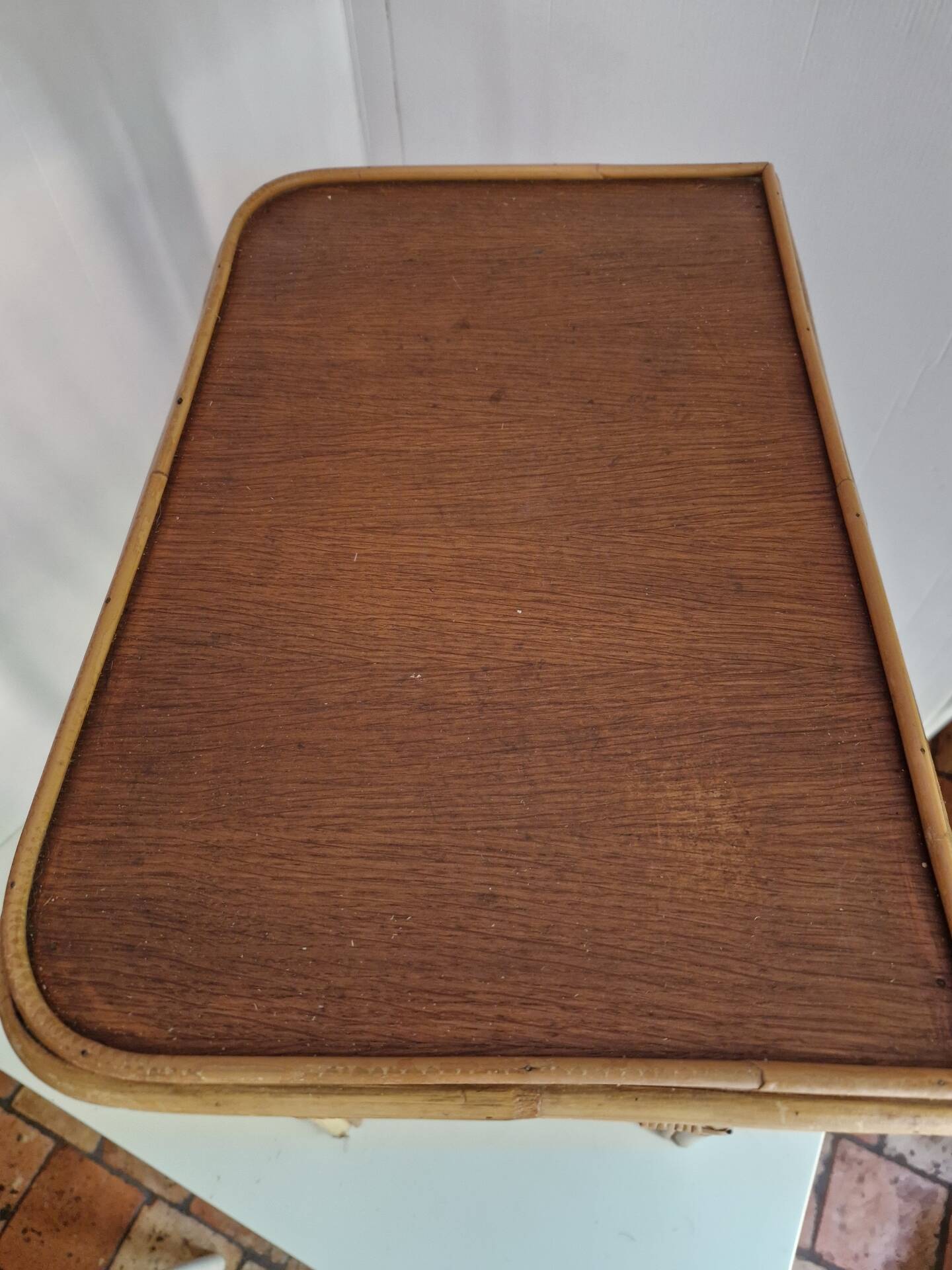 Vintage Rattan Side Table