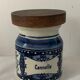 4 old blue and white delfts earthenware spice jars