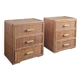Pair of rattan bedside tables circa the 1970s.