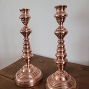 Lot de 2 bougeoirs en cuivre