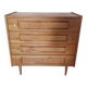 Commode bois et rotin vintage