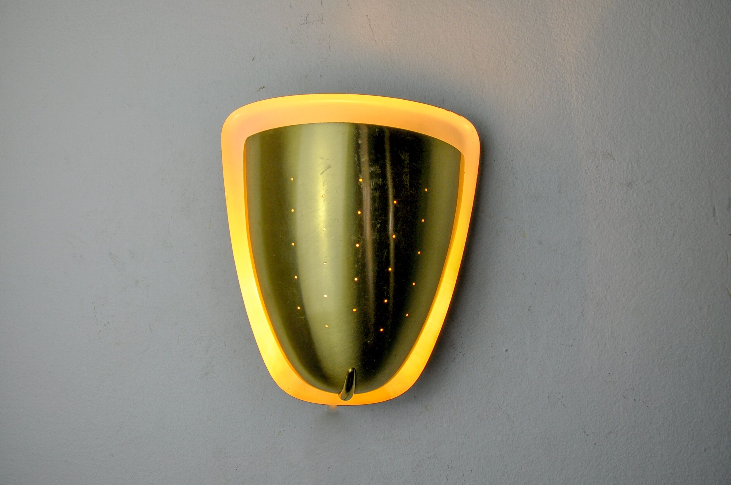 Regency wall lamp in brass, italy, 1970