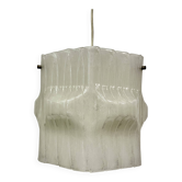 Lampe à suspension en lucite glacée du milieu du siècle, années 1970