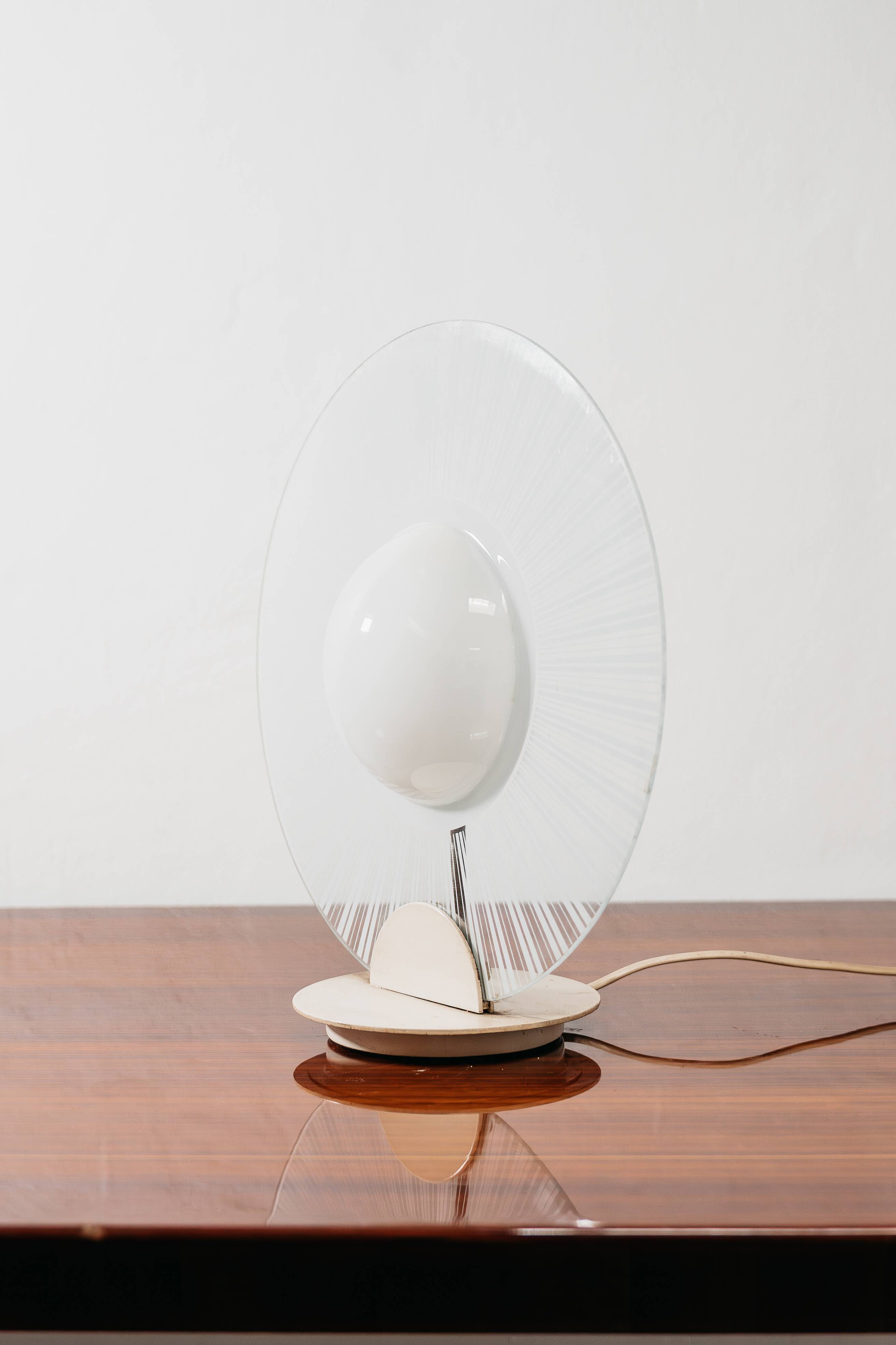 Lampada Di Design Postmoderno in Vetro Anni 80 Vintage