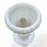 Neoclassical alabaster urn lamp on column
