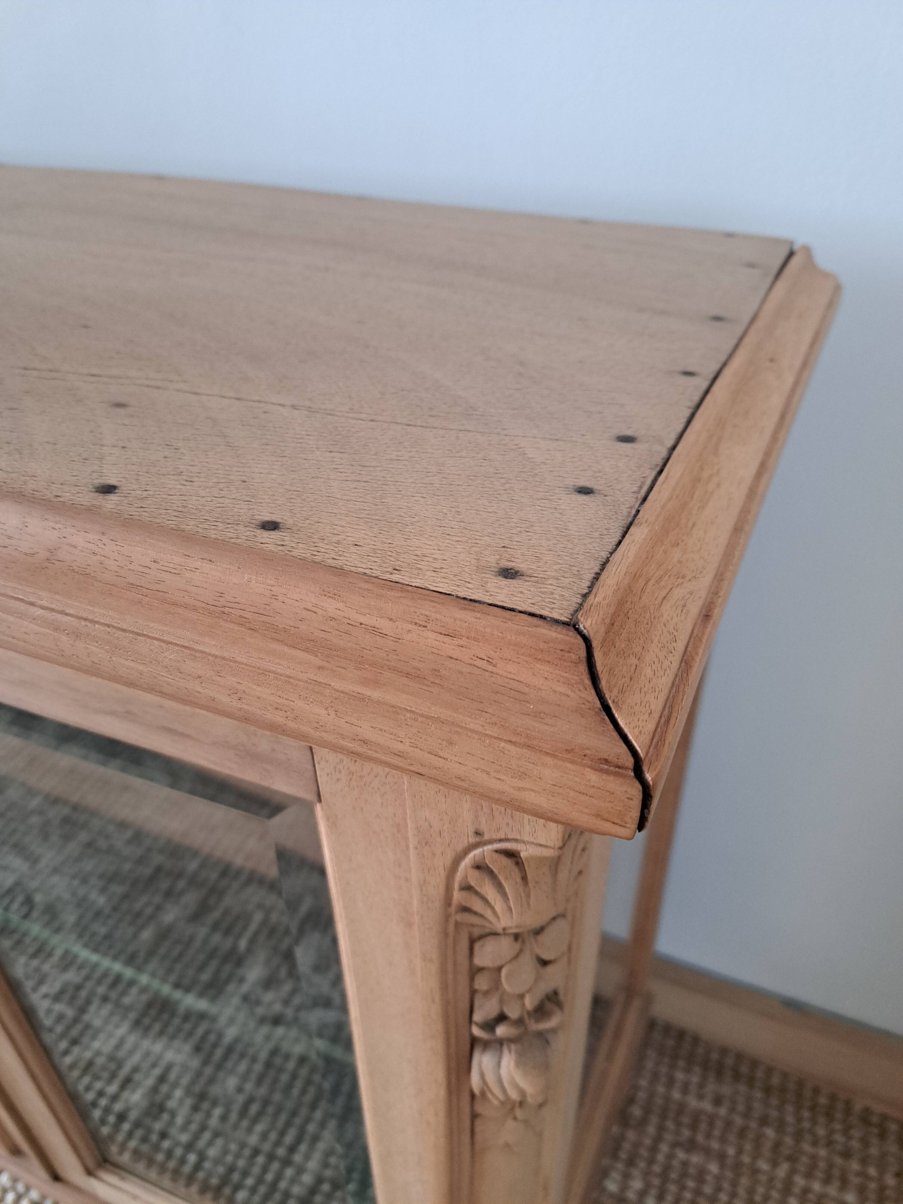 Vintage display cabinet in light wood