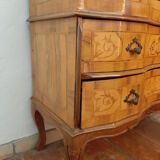 Meuble secrétaire ancienne en bois incrusté