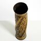 Unique large brass vase in a Brutalist design, handcrafted in December 1975