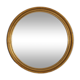 Miroir rond bois doré année 60/70
