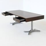 Trau Arredamenti Metallici S.P.A. large desk in rosewood Italy 1960