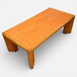 Vintage coffee table in solid elm from the 1970s.