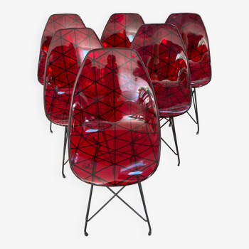 6 Italian design chairs Dal Segno model Prisma Eiffel