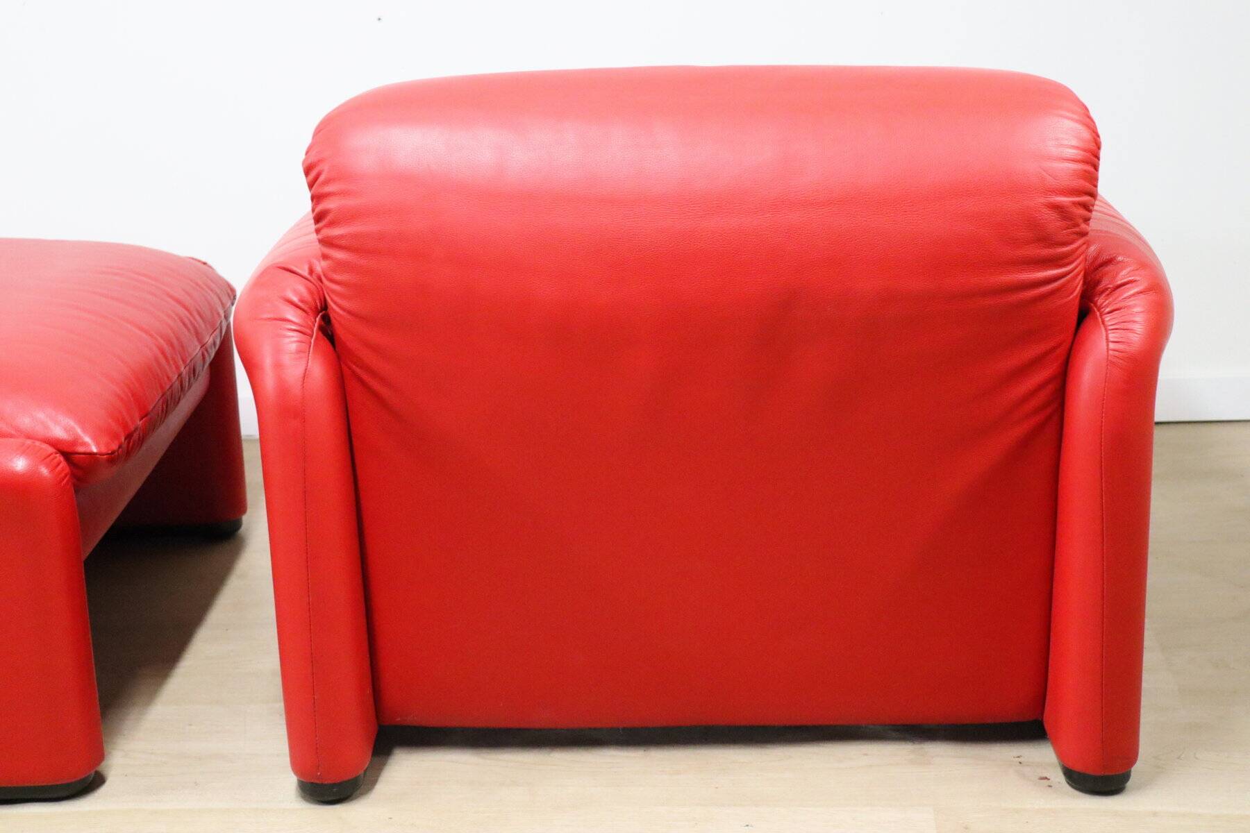 Maralunga armchair and ottoman by Vico Magistretti for Cassina