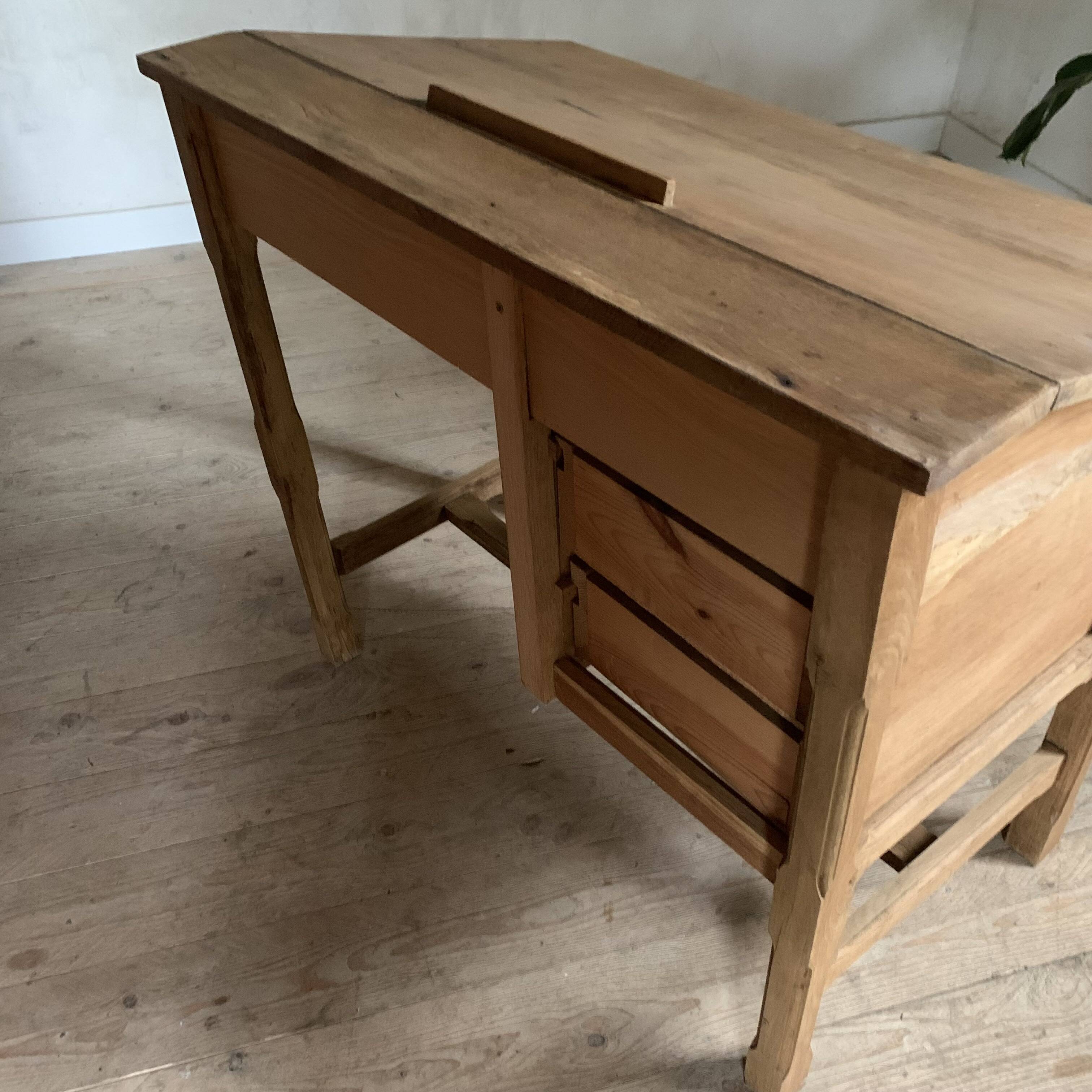 Vintage solid oak craft desk