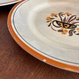 Set of 8 Creil et Montereau plates, Œillet model - earthenware plate