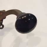 Old large hook Napoleon III in brass and earthenware