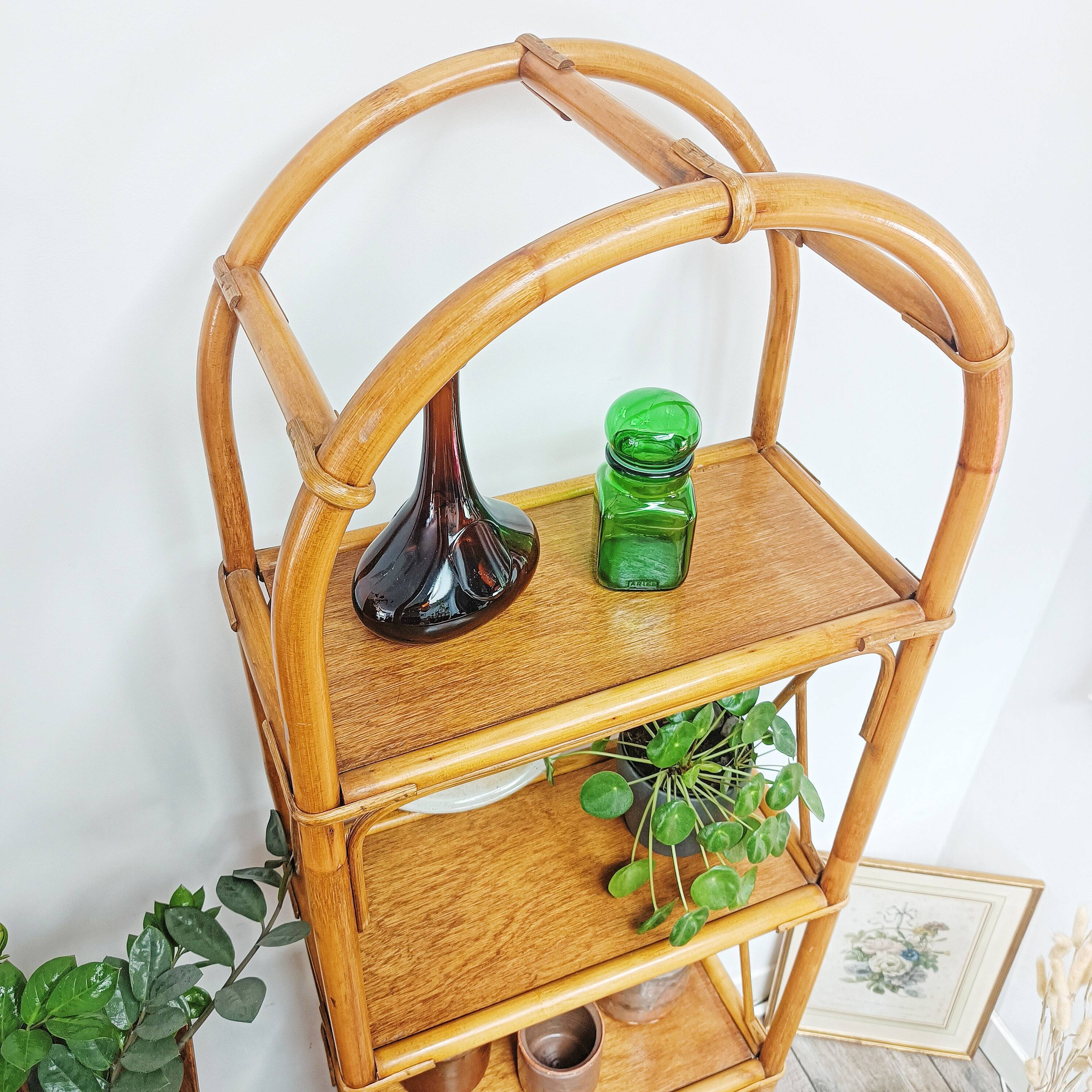 Vintage rattan shelf