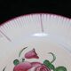 Lot de 2 assiettes en faience de l'est rose rouge 19eme LUNEVILLE / ST CLEMENT
