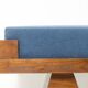 Bench in ash and glacier blue velvet. Contemporary.