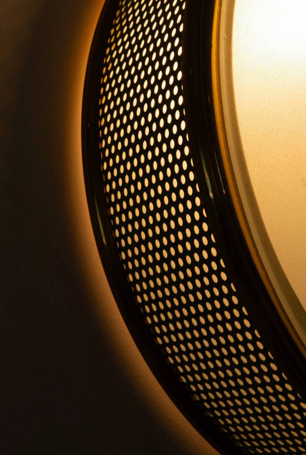 Lunel ceiling light / Porthole / Brass, perforated metal and glass