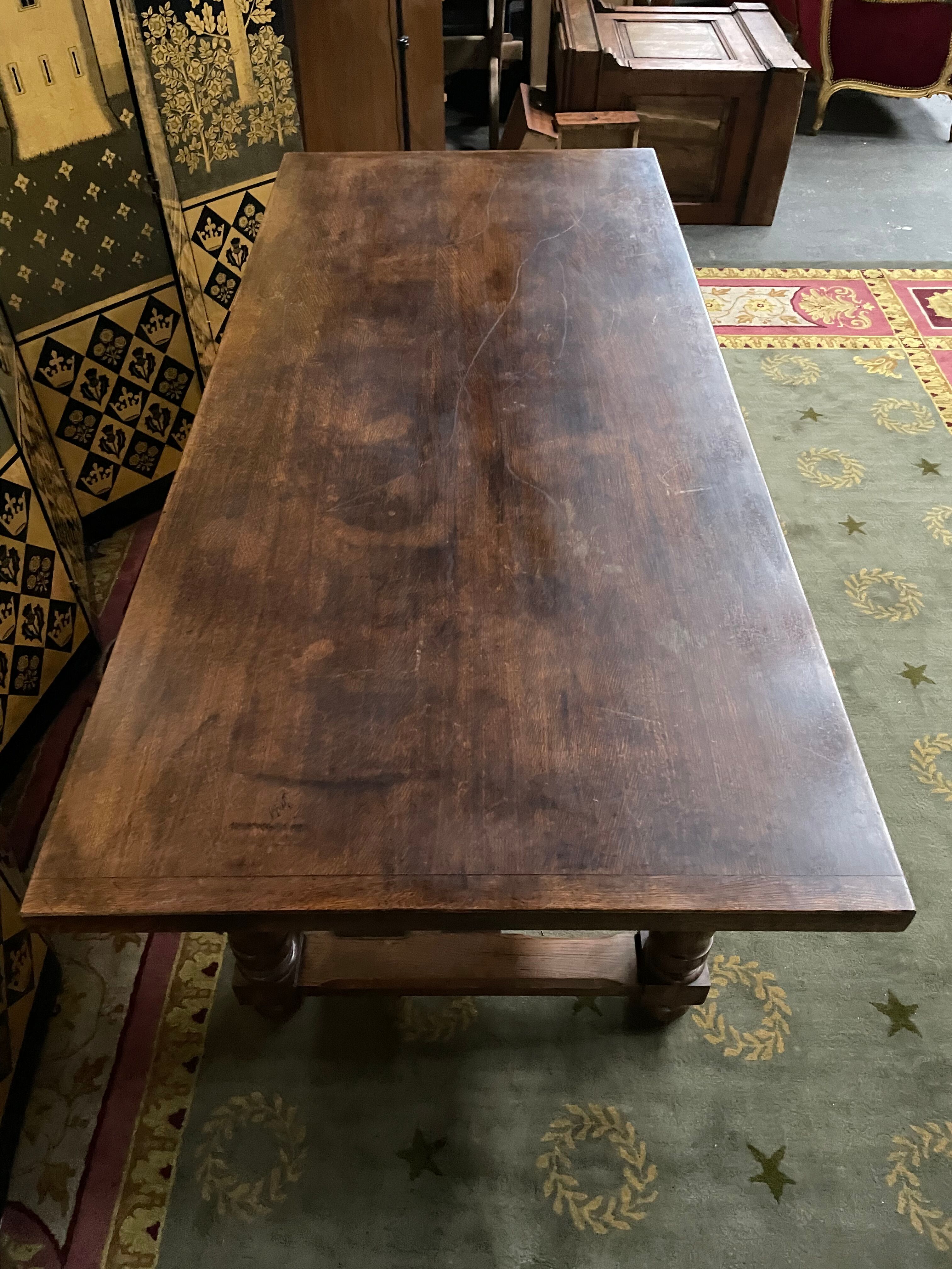 Louis XIII style farmhouse table solid oak + 2 extensions