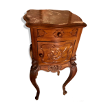 High wood and vintage marble console