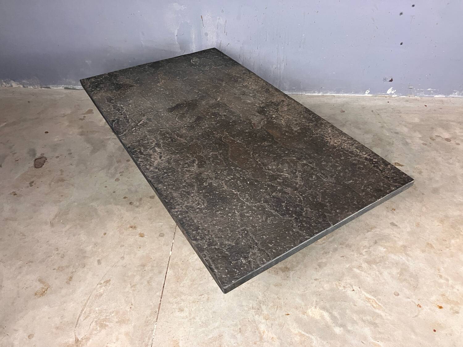 Brutalist Slate coffee table 1970s vintage