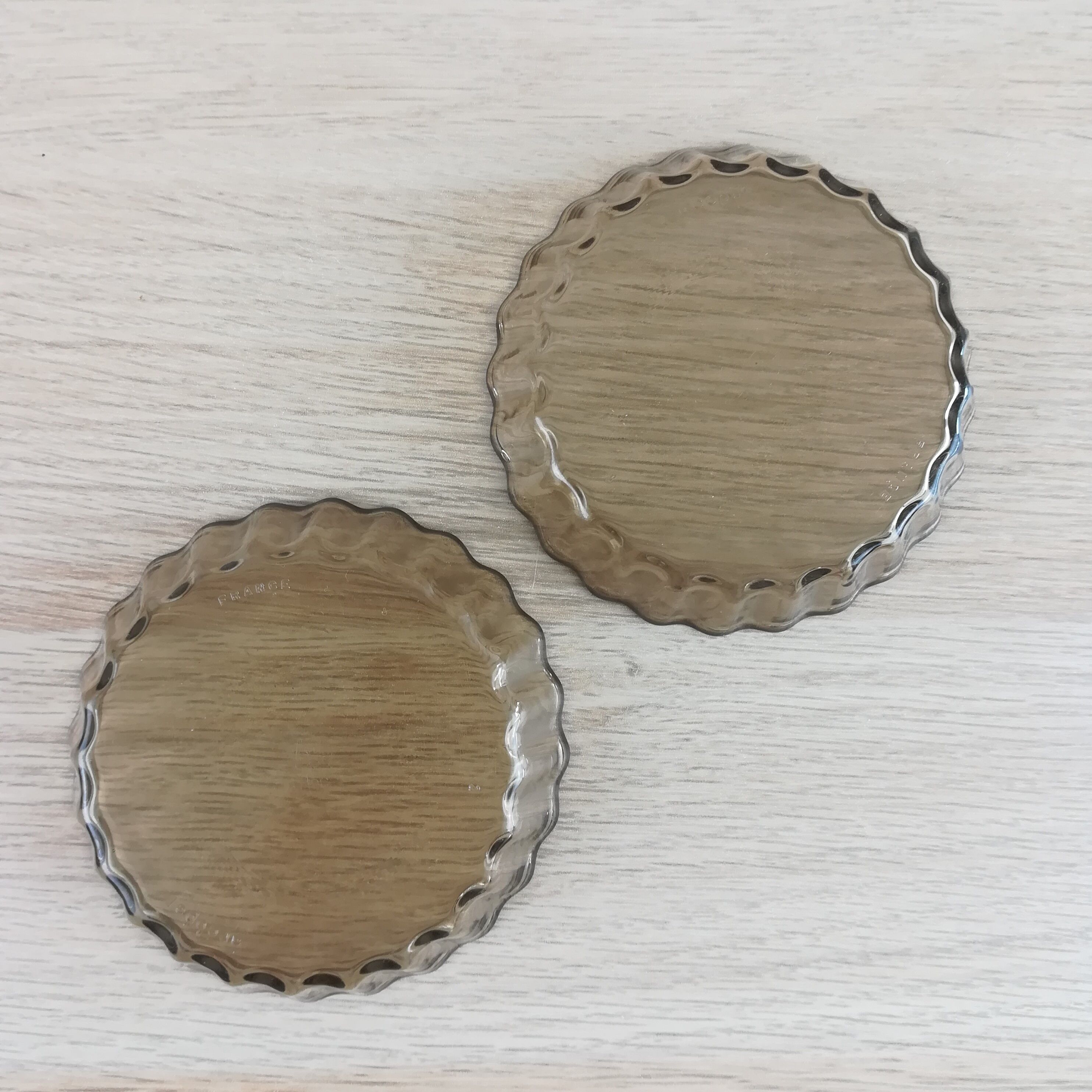 Arcopal smoked glass tart dishes