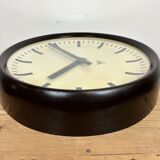 Industrial bakelite factory wall clock from Pragotron, 1960s