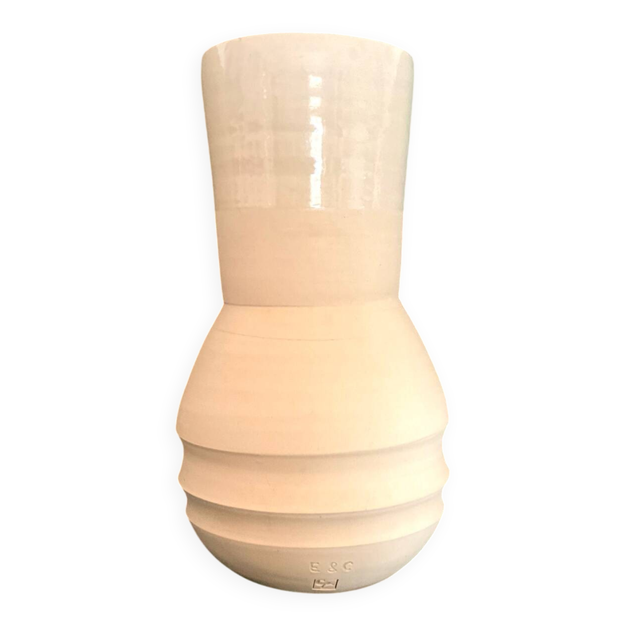 Vase céramique en grès beige