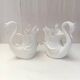 Swan pot holder pair porcelain ceramic vase decoration