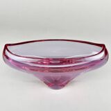 1960s Art Glass Bowl by Glass Designer Miloslav Klinger, Czechoslovakia