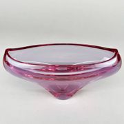 1960s Art Glass Bowl by Glass Designer Miloslav Klinger, Czechoslovakia